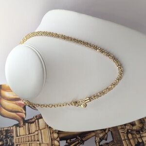 Goldtone And Rhinestone Studded Byzantine Necklace Euc Gloria Vanderbilt